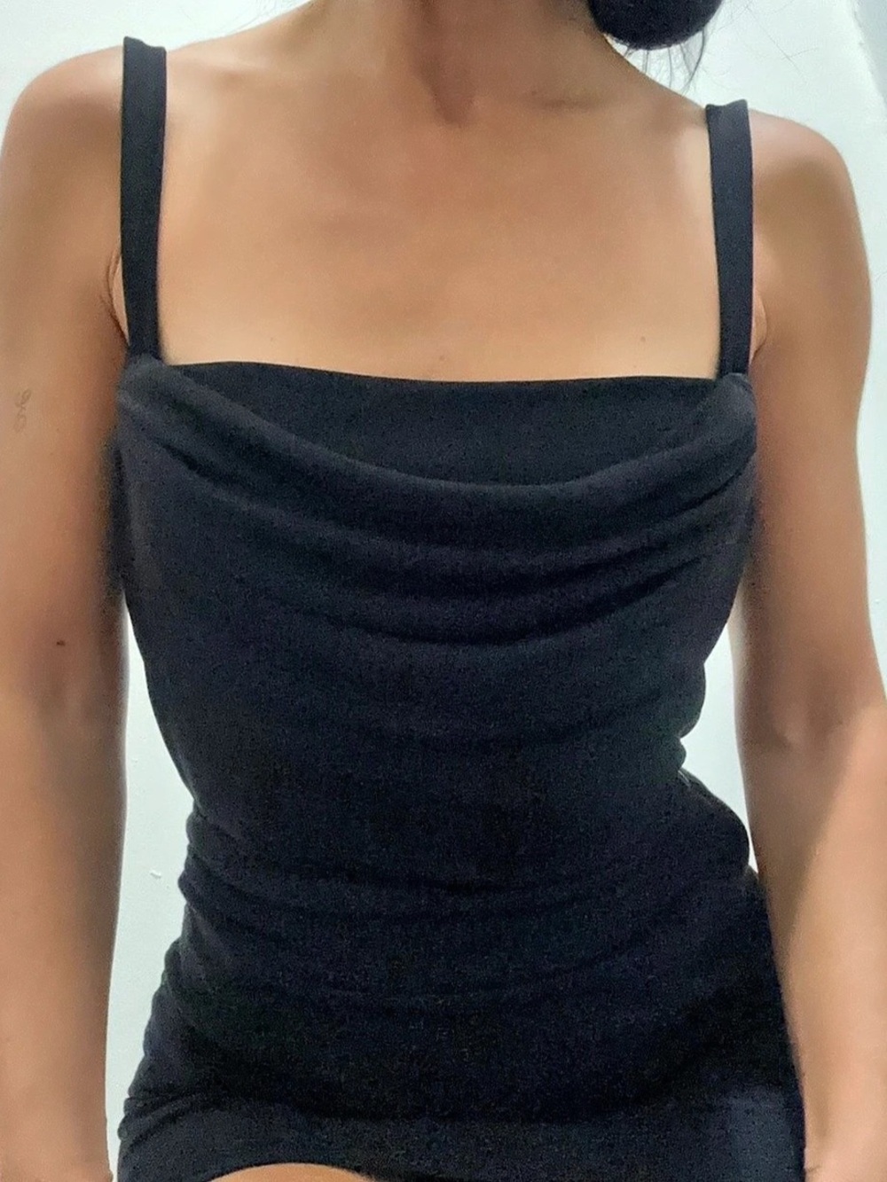 MNG Draped Black Tank Top Size Medium